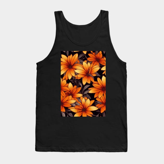 Beautiful Stylized Orange Flowers, for all those who love nature #157 Tank Top by Endless-Designs